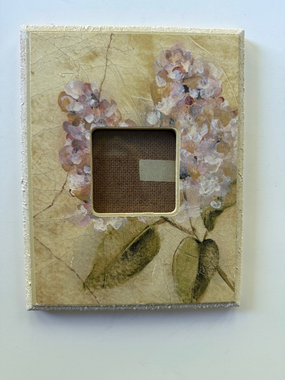 Vintage Pier 1 Cheri Blum Lilac on Cracked Linen Picture Photo Frame